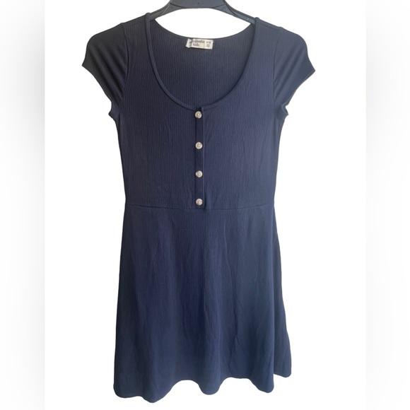 Abercrombie Kids Navy Blue Short Sleeve Dress Size 13/14 - Picture 1 of 3